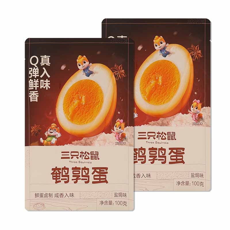 三只松鼠鹌鹑蛋卤蛋盐焗卤味休闲零食硒蛋白质鹌鹑蛋100g*2袋