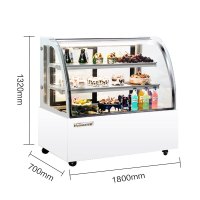 华美(Huamei) 1.8米前开圆弧风冷商用蛋糕柜展示柜冷藏玻璃陈列柜水果寿司熟食保鲜柜后饮料柜点菜柜