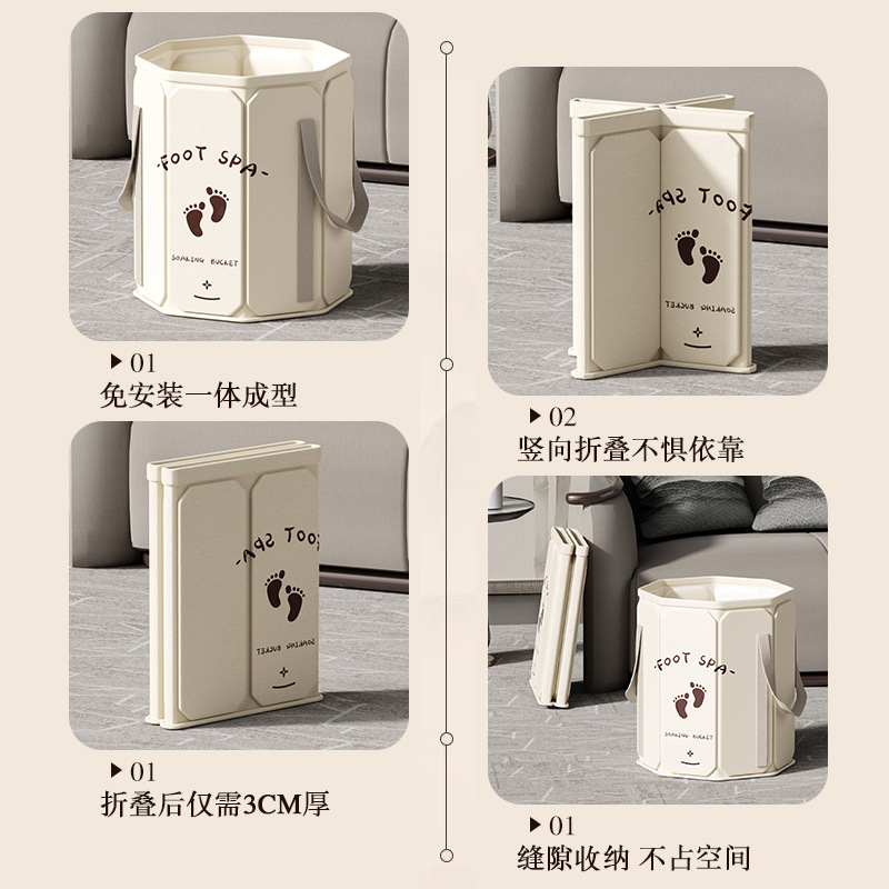 CCKO家用折叠保温泡脚桶便携式可收纳养生足浴桶脚盆泡脚袋高深过小腿 普通款带盖高清大图