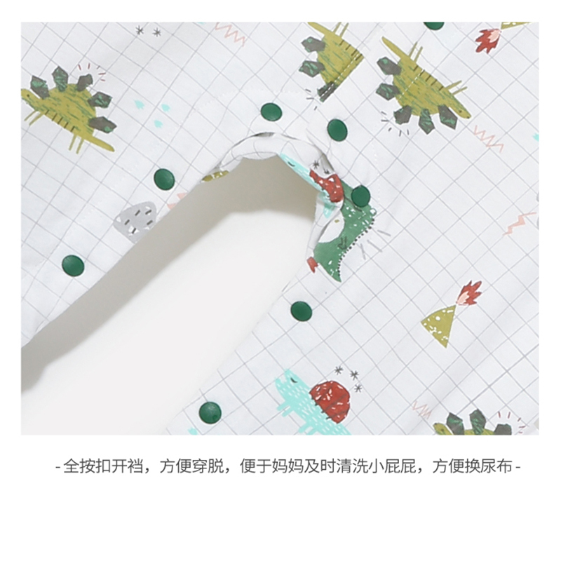 儿童连体睡衣夏季薄款宝宝连体长袖纯棉男童女童婴儿家居服