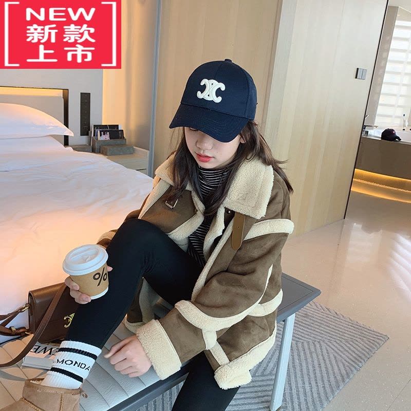 可莉允女童加绒鲨鱼皮打底裤2022冬装新款中大童修身保暖长裤儿童紧身裤保暖裤图片