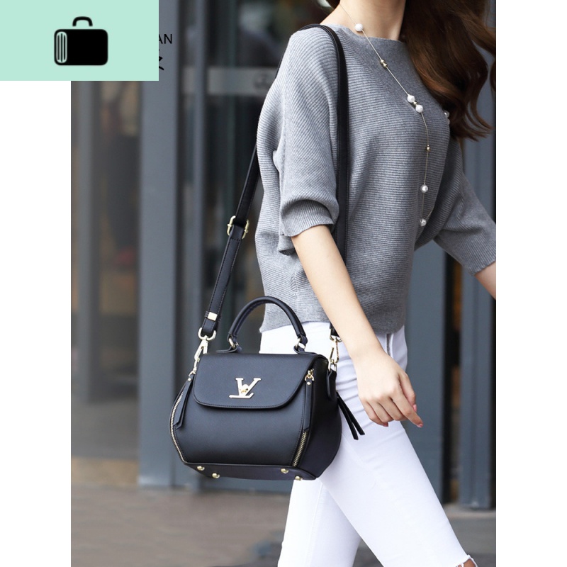 2020新款时尚百搭女包黑色包包女妈妈款斜挎包中年单肩手提包小包NEW LAKE女斜挎包