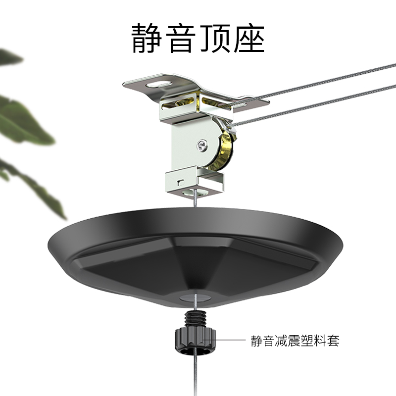 升降晾衣架手摇双杆阳台晾衣杆手动家用凉顶装黑色晒衣架晾衣杆 三维工匠 三杆1.5米 大高清大图