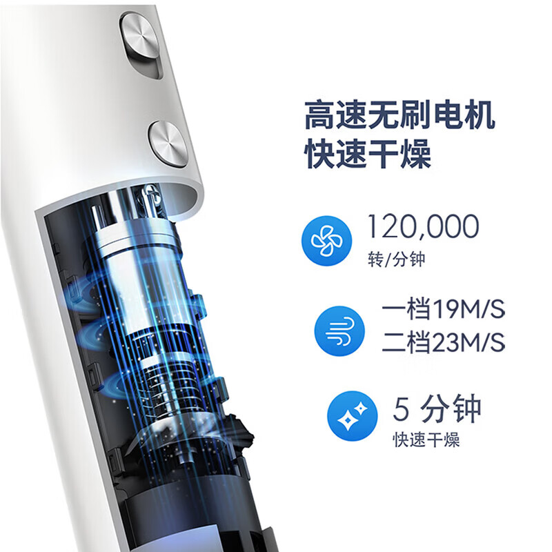 艾贝丽Abereve 高速电吹风机2亿负离子家用宿舍学生发廊大功率养发护发不伤发ABL-DCF75 珍珠白高清大图