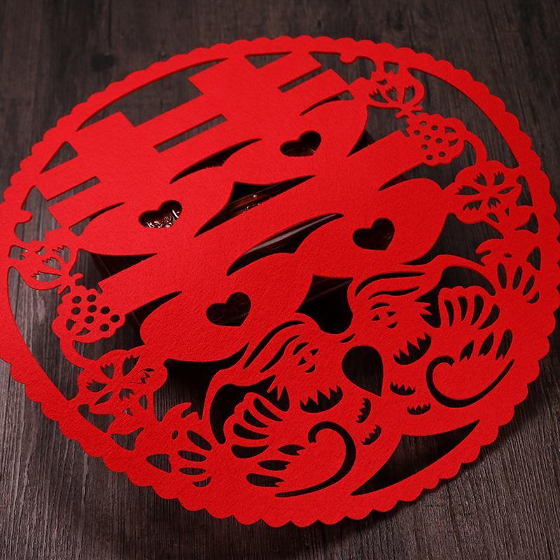 结婚庆用品无纺布喜字拉花婚房装饰个性拉喜创意对联挂饰拉花套装