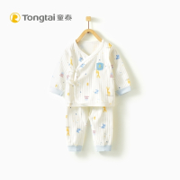 童泰TONGTAI婴儿纯棉和服开裆套装0-3个月宝宝系带内衣裤子两件套