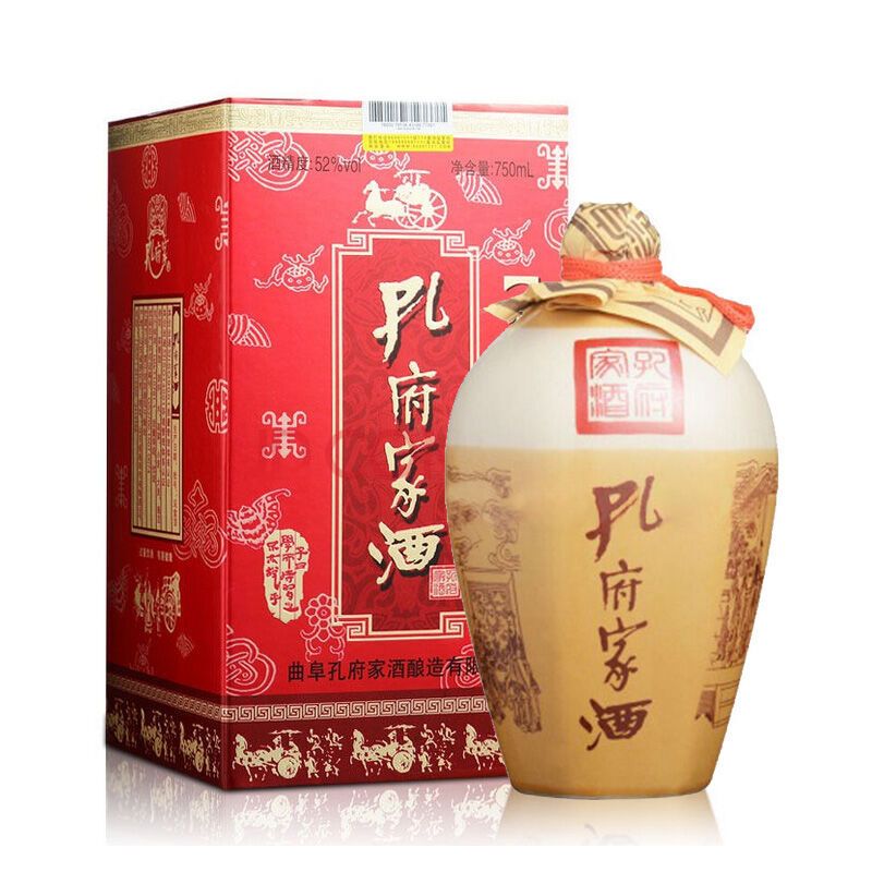 孔府家酒 新陶 52度 750ml*6瓶 整箱装 山东白酒 (新老包装随机发货)