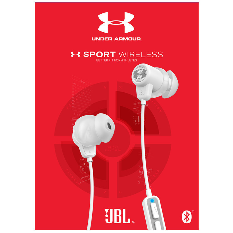 JBL Under Armour 1.5升级版 无线蓝牙运动耳机 入耳式线控 手机耳机/耳麦 白色