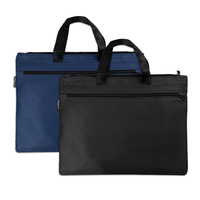 百利文(Bailiwen) H8114独立装黑色手提袋文件袋拉链式公文包手提包资料袋办公会议文件袋资料收纳袋牛津布袋高清大图