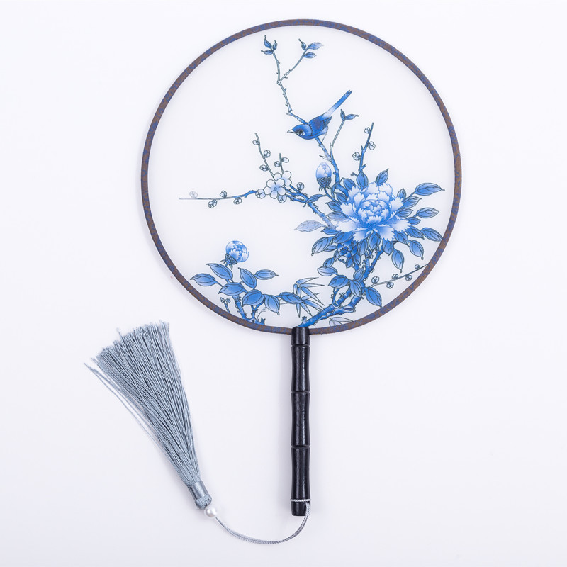 真丝黛玉葬花真丝团扇古风扇子夏天舞蹈扇女式中国风汉服旗袍儿童古典