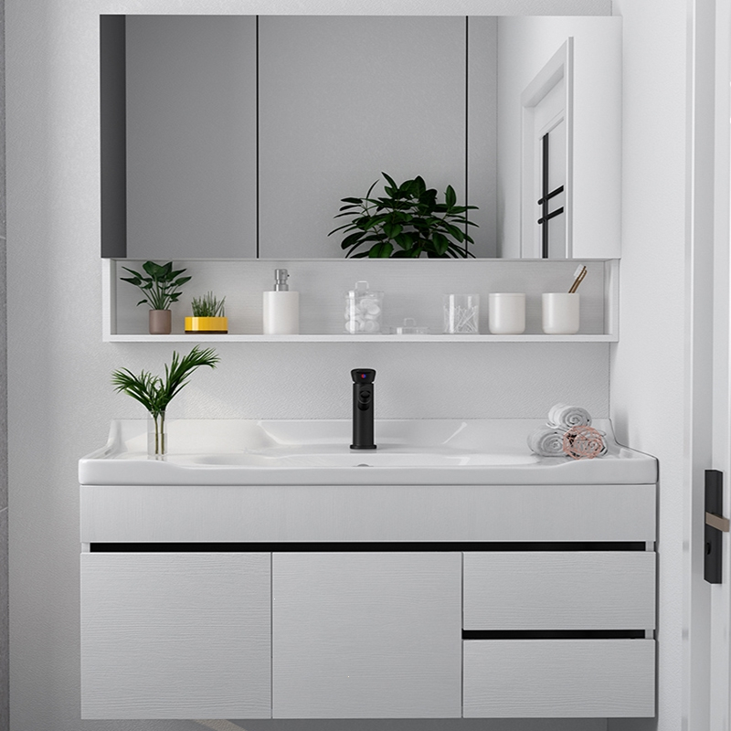 古达北欧卫生间木浴室柜洗手盆柜组合洗脸池台盆柜洗漱台简约镜柜