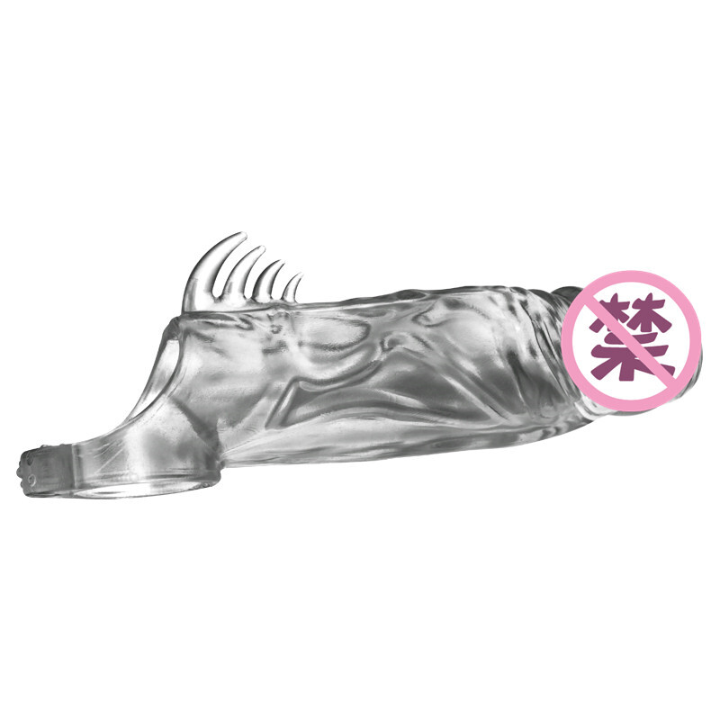 云曼(Yunman) 狼牙水晶套大茎套男用加长加粗男用房事时间缩精套仿真阳具套另类玩具成人情趣用品 透明色背刺浮点狼牙套高清大图