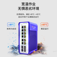 博扬 工业级管理型交换机 4光12电千兆SFP 导轨式VLAN以太网光纤交换机 含电源不含模块 BY-ISMG4121