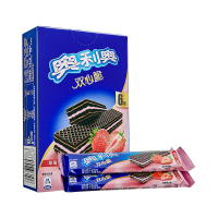 奥利奥(OREO) 威化饼干 零食 双心脆草莓口味87g