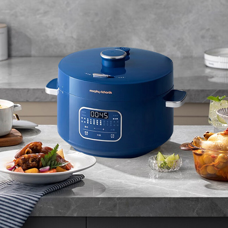 摩飞电压力锅4L智能控压花式隔热防烫耐磨耐用轻奢蓝MR8700高清大图
