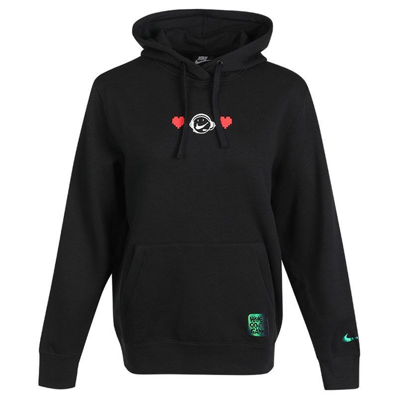 耐克(nike)卫衣 nike耐克女电玩笑脸像素休闲连帽套头衫 dc3940-010