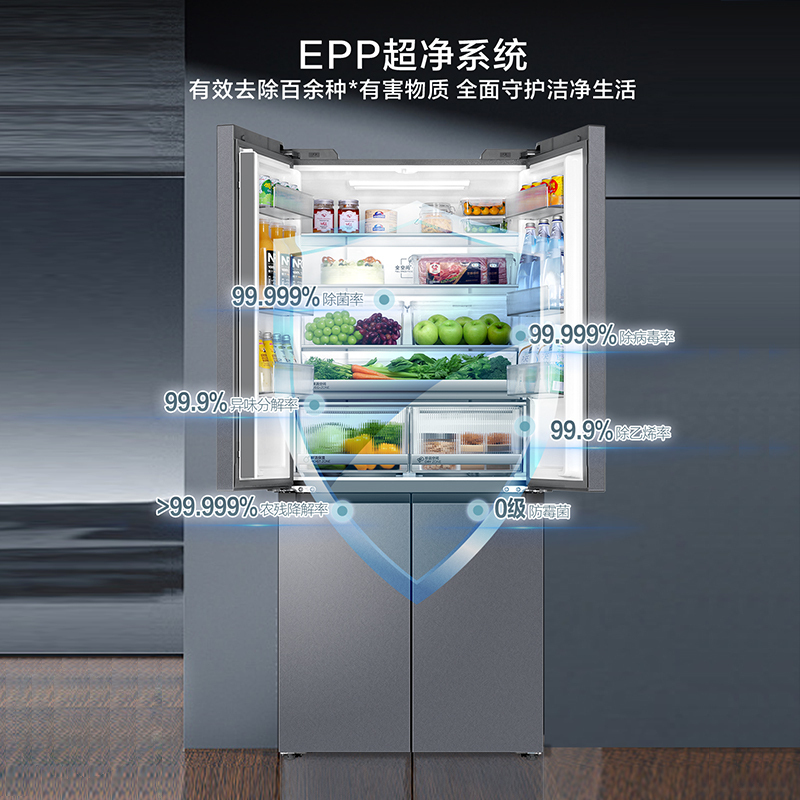 海尔(Haier)山茶花冰箱501升超薄零嵌 全空间保鲜科技 干湿分储EPP超净系统BCD-501WGHTD1BXTU1高清大图