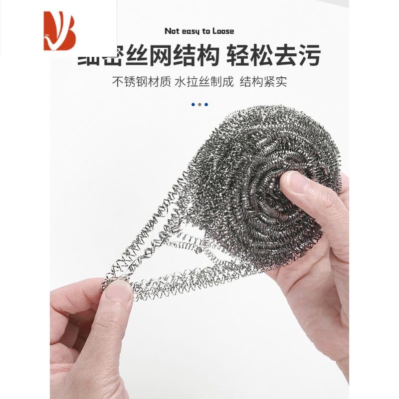 三维工匠钢丝球大号清洁球家用去污不锈钢铁丝球厨房洗碗铁刷子不掉丝超大 (20个20克中号)大包装图片