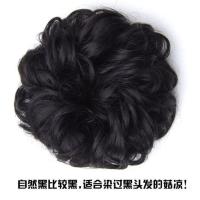 假发盘发发圈女假头花发圈丸子花苞头假发发苞蓬松盘发短卷发圈 发圈/自然黑
