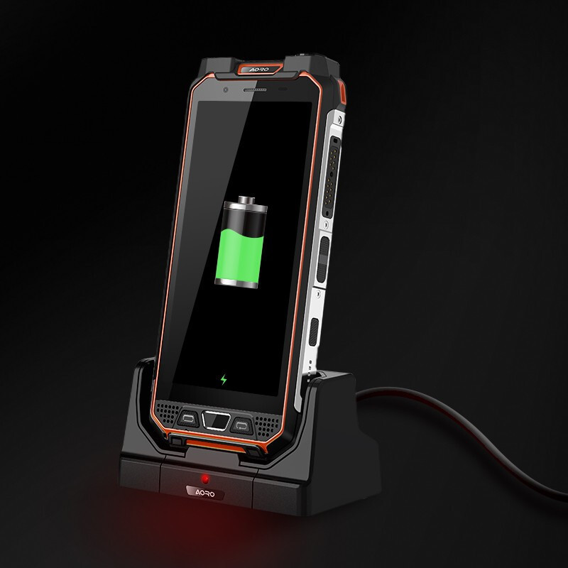 遨游(AORO)M5 POC网络对讲智能终端超高频RFID全网通4G手机 RFID手持机八千毫安 桔黑色高清大图