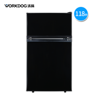 WORKDOG/沃科 双门冰箱BCD-118黑色小冰箱直冷保鲜家用小型静音节能可放茶叶冰箱宿舍冷藏冷冻