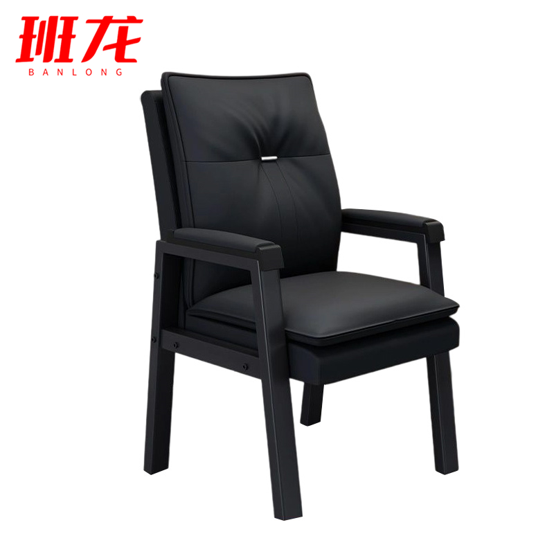 班龙靠背椅子黑色把高清大图