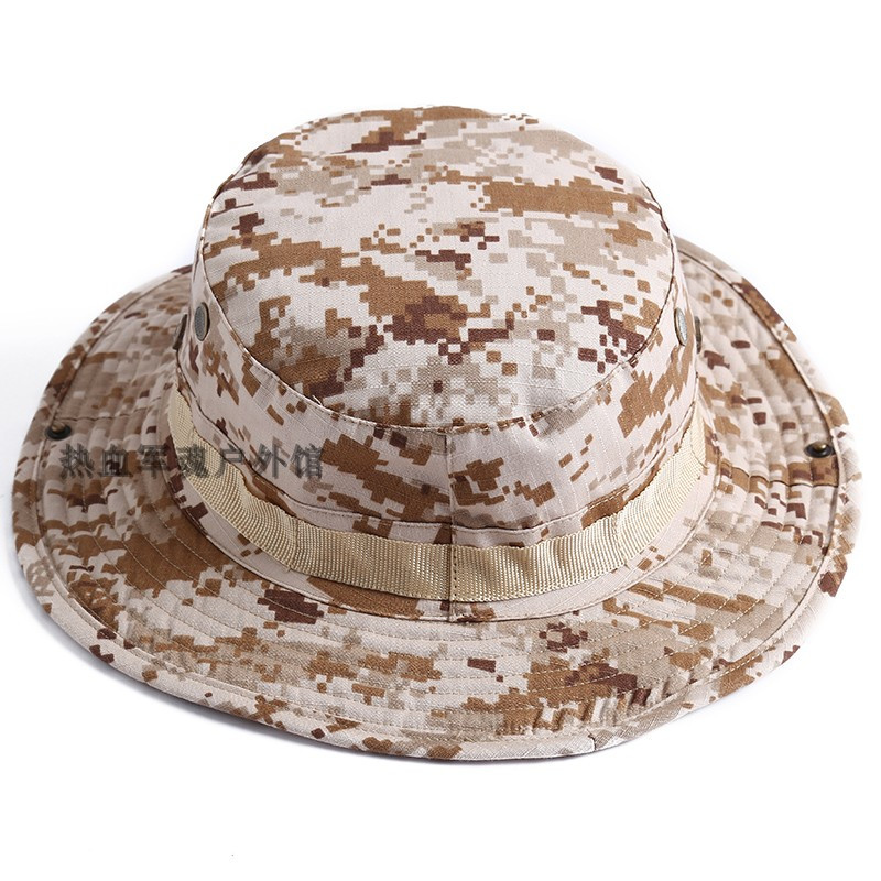 军版军迷野战遮阳帽男战术帽户外防晒防风奔尼帽渔夫帽丛林迷彩奔尼帽