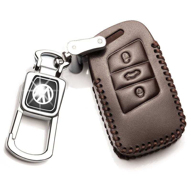 【补贴10%】一汽大众迈腾钥匙套2020款迈腾380专用真皮19款330迈腾B8钥匙包扣汽车钥匙包 G款咖啡色+金属扣（18-20款迈腾B8专用）