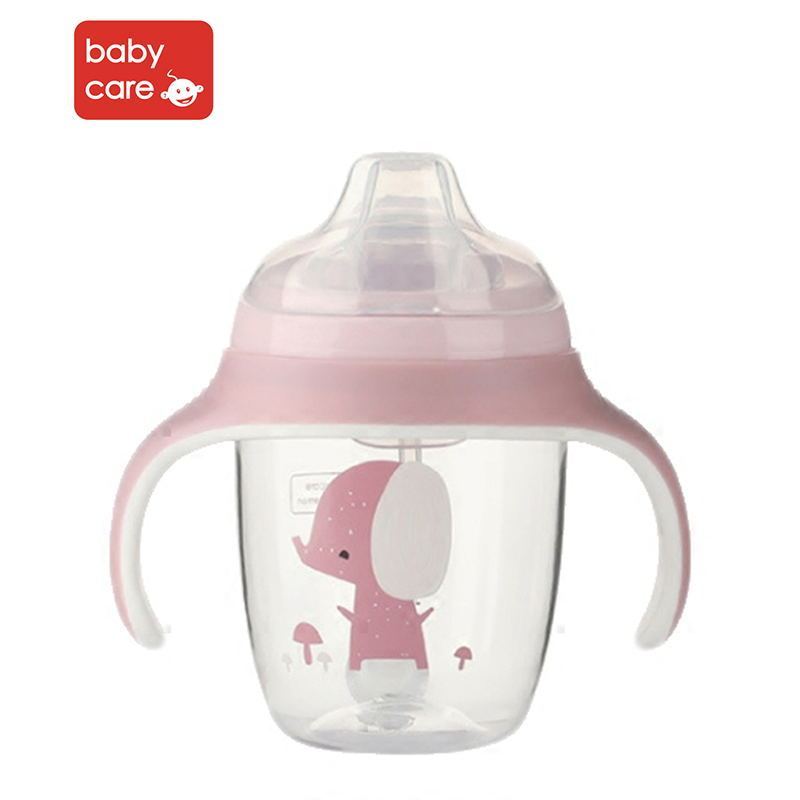babycare宝宝婴儿学饮杯防漏防呛6-18个月吸管水杯防摔儿童鸭嘴杯210ml 樱粉 2680高清大图