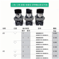 施耐德电气 选择开关XB2BD25C 标准 两档自锁 一开一闭