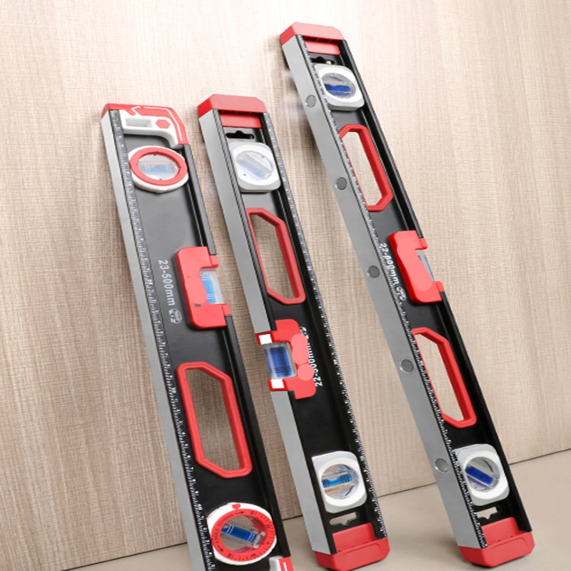 阿斯卡利水平尺实心铸铝防摔靠尺60高精度强磁一米长水平仪精准瓦工平