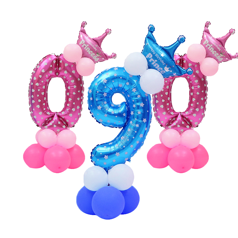 粉色数字3小路引 4宝宝周岁数字立柱气球装饰路引儿童生日派对布置大号卡通字母气球图片 高清实拍大图 苏宁易购