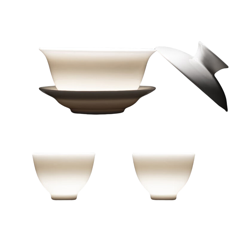 苏氏陶瓷(SUSHI CERAMICS) F0032 白瓷·盖碗组礼盒装 120ml (单位:盒)