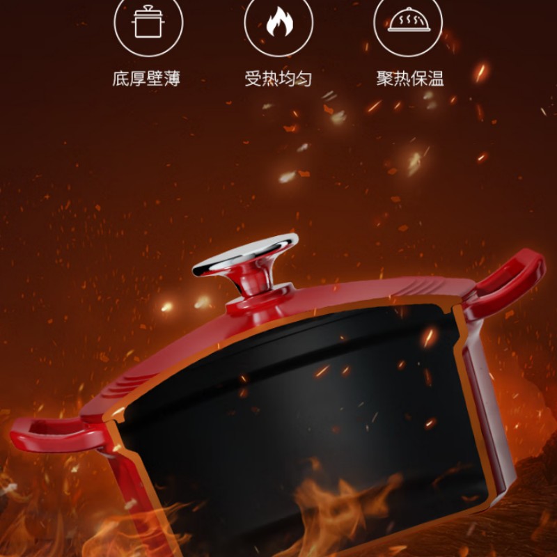 康巴赫 3.5L珐琅锅铸铁锅汤锅焖烧焗炖锅煲汤家用22cm KGF-D22A高清大图