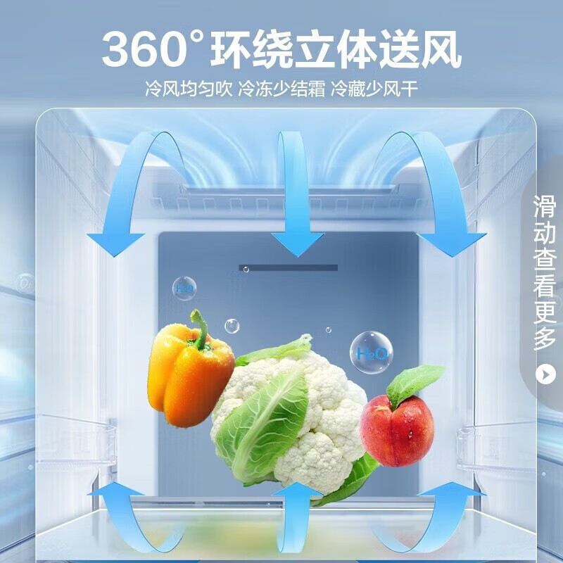 容声608升双开门对开门电冰箱家用一级能效风冷无霜变频节能超薄大容量家电国家补贴 [墨韵灰]BCD-608WD18HP高清大图