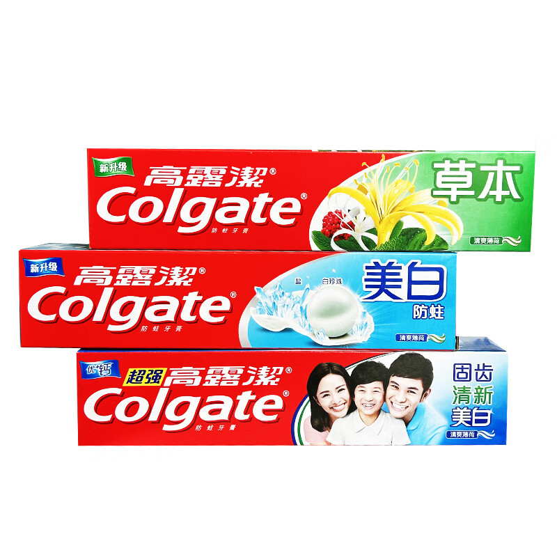 高露洁(Colgate) 牙膏草本 超强2支+美白+草本 (共560g)