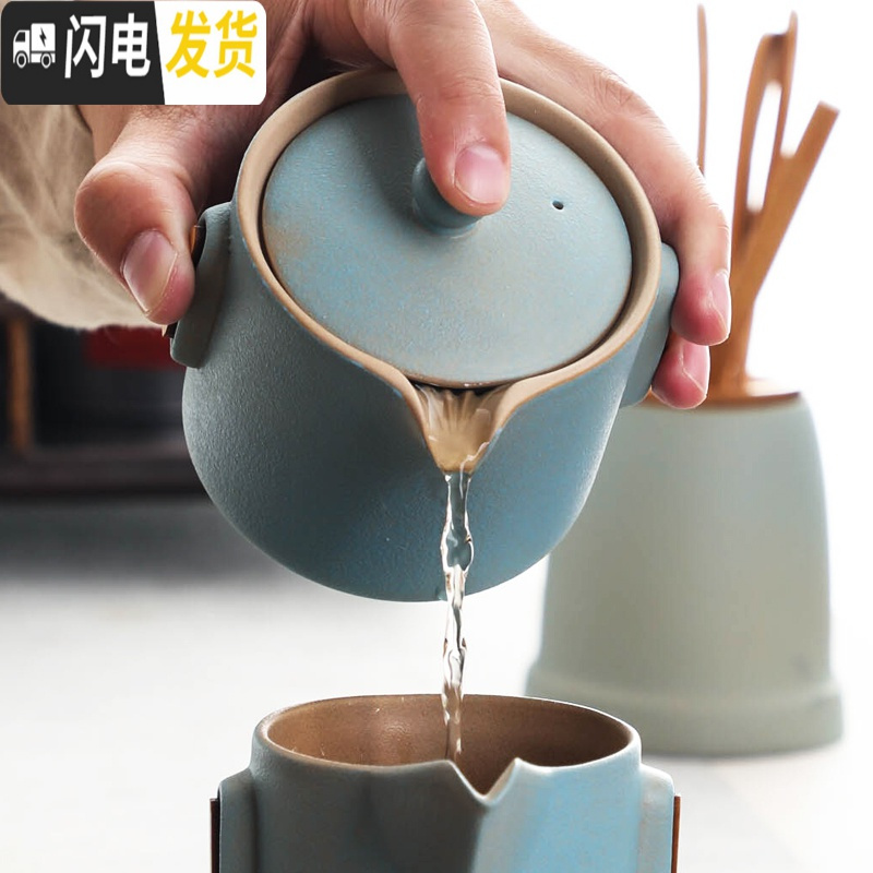 三维工匠日式粗陶手抓壶泡茶壶陶瓷家用大号防烫单茶壶功夫茶具泡茶器 手抓壶-渐变棕