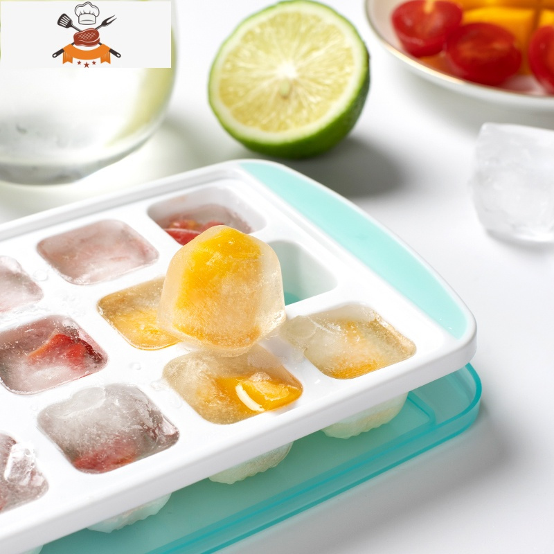 制冰模具冰粒冰格器家用冰块速冻器冰箱制冰盒商用带盖自制网红 敬平 [21格]绿色