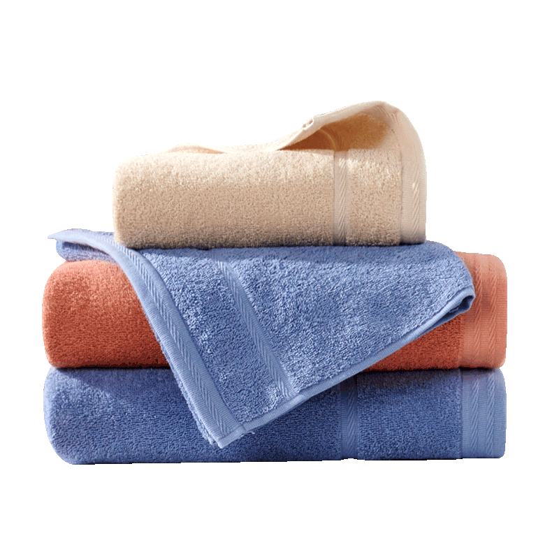 洁玉 似锦开门红云舒双条装纯棉毛巾礼盒 J2701-B 雅棕+钴月蓝