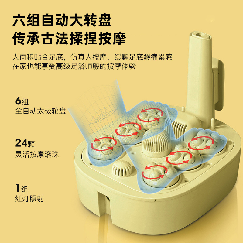 港德RD-BL6Z小黄鸭 足浴盆泡脚桶电动洗脚盆足脚按摩高清大图