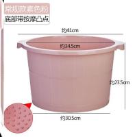T33-素色粉 泡脚桶方便携带可收纳加热塑料折叠恒温家用泡脚盆单人单人用小号