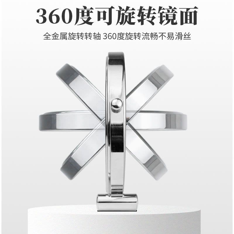 双面化妆镜高清放大台式美容镜子学生宿舍便携公主镜 5英寸(12.5cm镜面) 3倍放大[清晰化妆无堆粉]图片