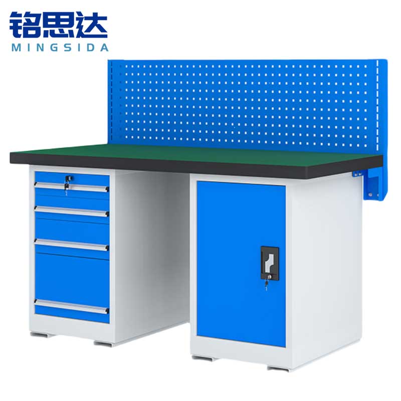 铭思达重型钳工操作台2.1米四抽一门张高清大图