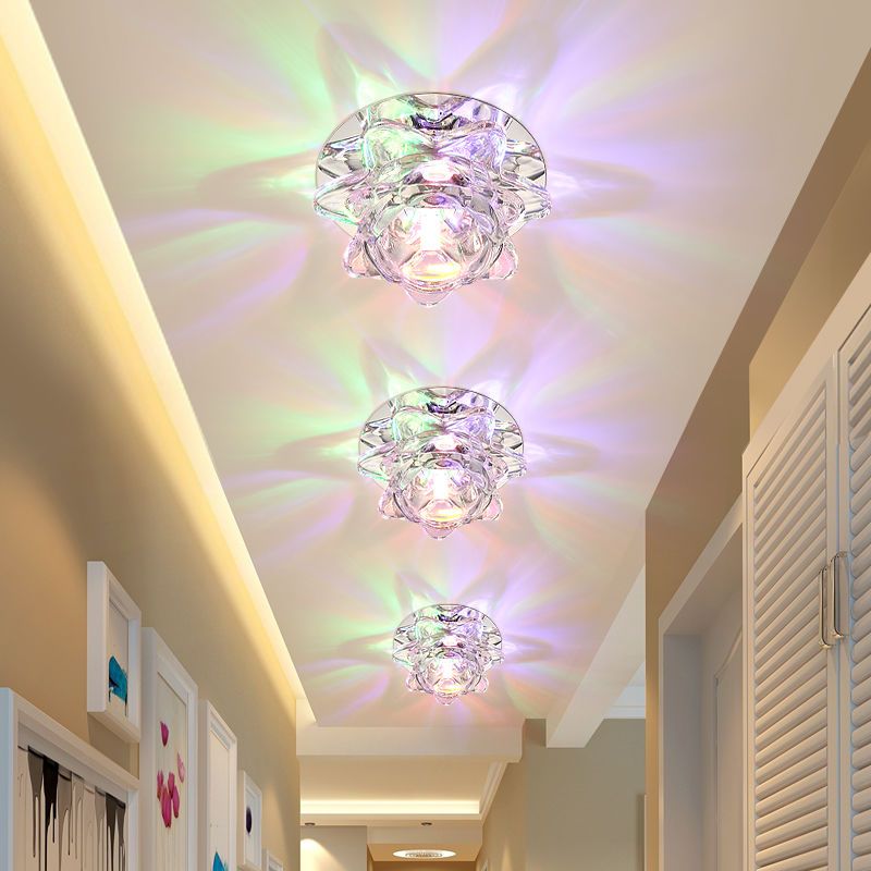 客厅水晶射灯天花灯筒灯吊顶牛眼灯75公分孔灯走廊过道灯