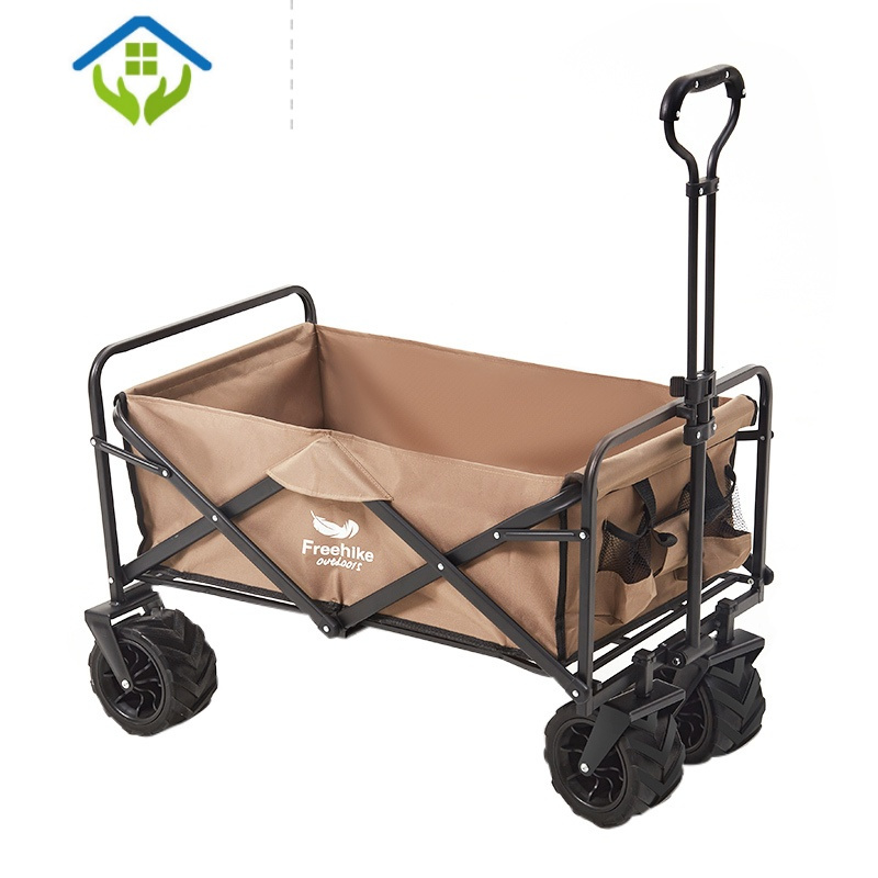 御蓝锦frhik便携式野营折叠车户外露营小推车野餐拉车营地拖车购物车