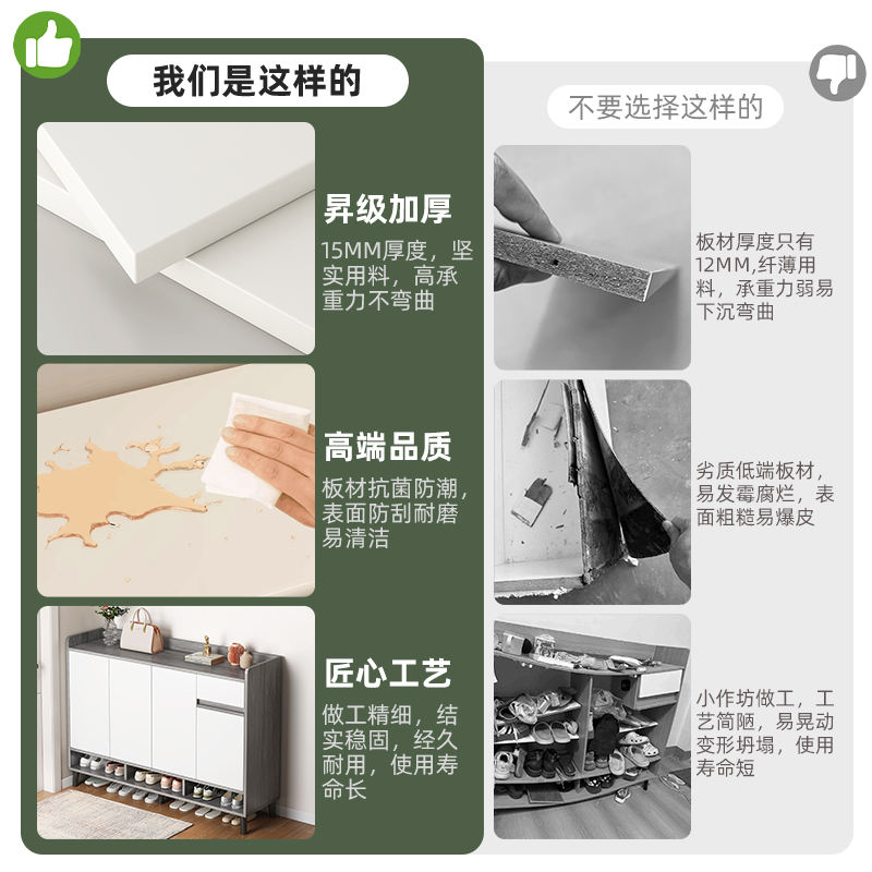 [补贴10%]楼道鞋柜家用门口走廊室内入户收纳柜一体靠墙2025新实木鞋架高清大图