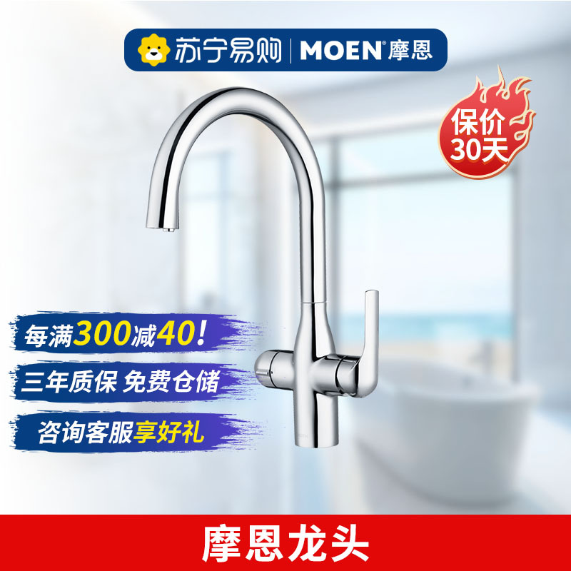 摩恩铜水龙头冷热厨房直饮水龙头净铅节水直饮洗涤二合一GN89112