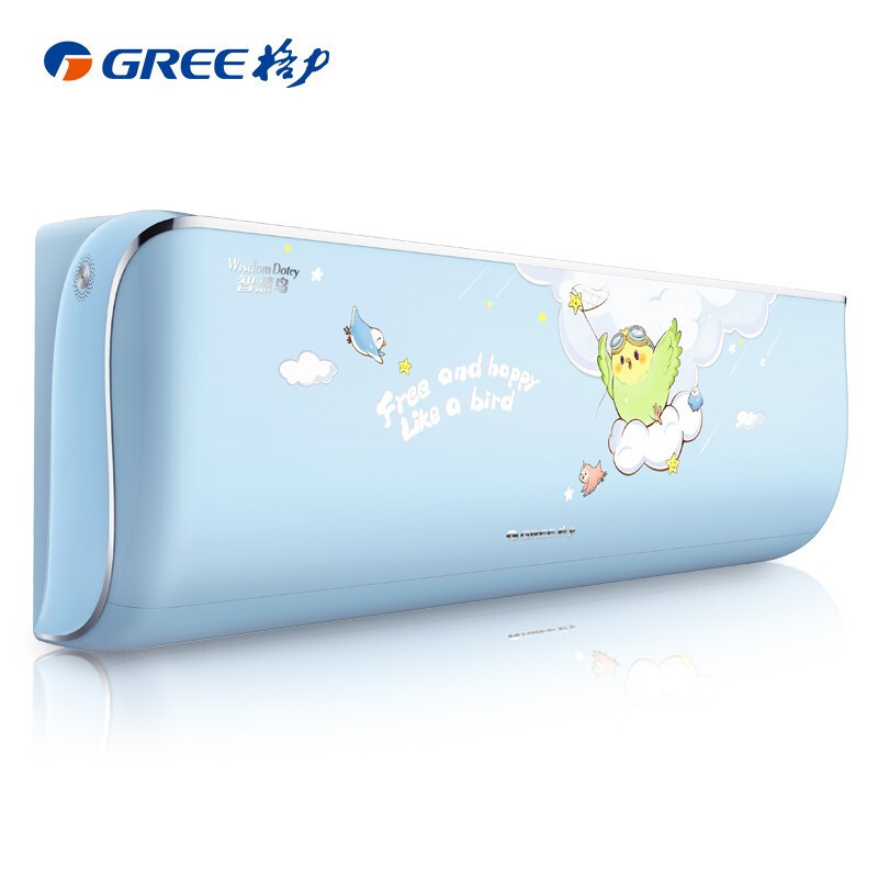 格力gree儿童空调kfr26gw26546fnhabb1天空蓝智慧鸟挂机大1匹变频冷暖