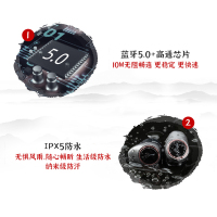 惠威(HIVI)AW-76真无线TWS蓝牙耳机 迷你入耳式耳机 IPX5防水 黑胡桃木