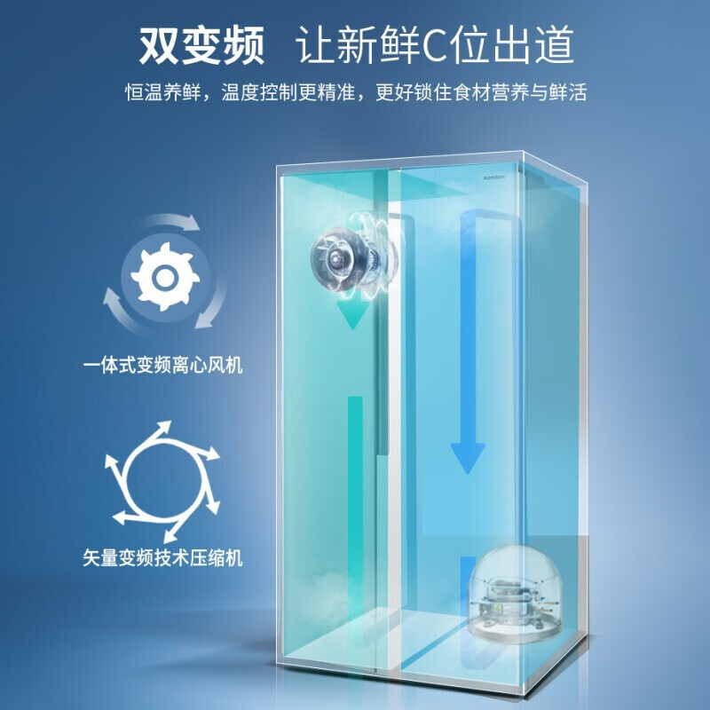 容声(Ronshen)532升对开门风冷无霜双变频离子家用大容量电冰箱 [AIF离子除菌BCD-532WD11HP
